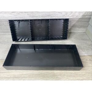 Vintage Discwasher Black Plastic Cassette Tape Storage Box Case Slotted Logo
